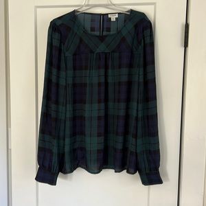 Like New J. Crew Plaid Patterned Blouse